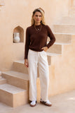 Jase Choc Brown Knit Sweater