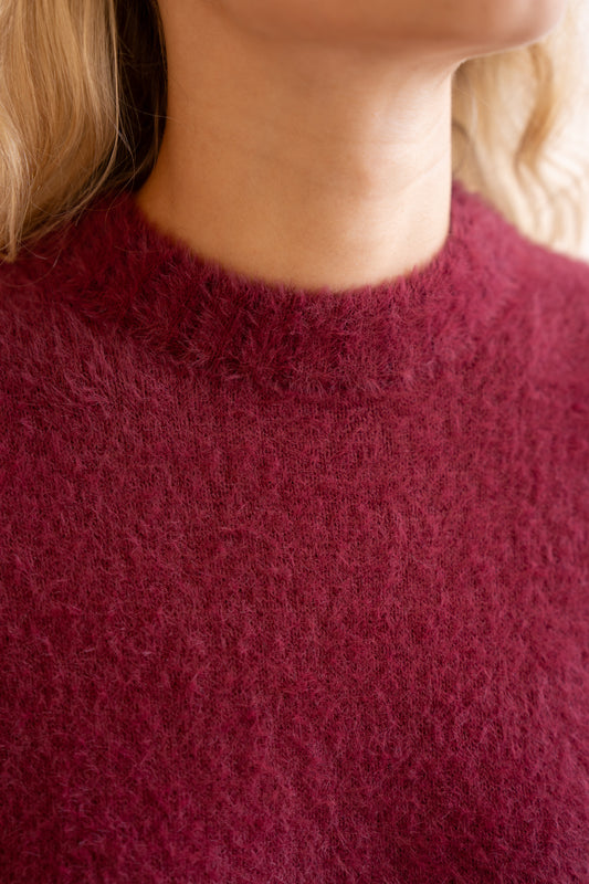 Jase Burgundy Red Knit Sweater
