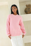 Claudia Pink Scallop Hem Knit Sweater