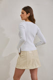 Jett White Long Sleeve Knit Top