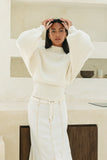Grace Off-White Balloon Sleeve Knit Sweater