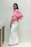 Grace Pink Balloon Sleeve Knit Sweater