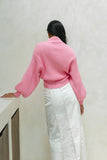 Grace Pink Balloon Sleeve Knit Sweater