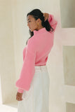Grace Pink Balloon Sleeve Knit Sweater