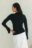 Vikki Black Long Sleeve Knit Top