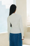 Vikki Off-White Long Sleeve Knit Top