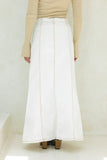 Remi White Denim Panel Maxi Skirt