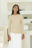 Vikki Beige Long Sleeve Knit Top