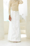 Remi White Denim Panel Maxi Skirt