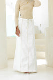 Remi White Denim Panel Maxi Skirt