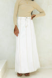 Remi White Denim Panel Maxi Skirt