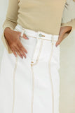 Remi White Denim Panel Maxi Skirt
