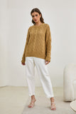 Faith Mocha Cable Knit Sweater