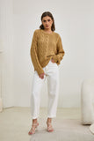 Faith Mocha Cable Knit Sweater