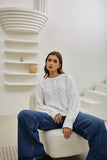 Faith White Cable Knit Sweater