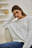 Faith White Cable Knit Sweater