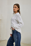 Faith White Cable Knit Sweater
