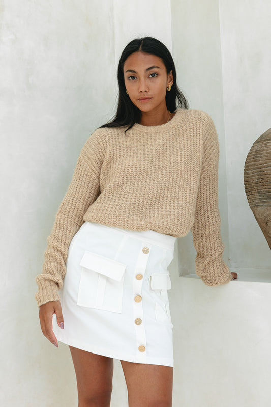 Jenni Beige Knit Sweater
