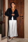Mara Black Fluffy Knit Cardigan