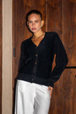Mara Black Fluffy Knit Cardigan