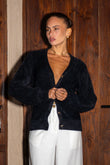 Mara Black Fluffy Knit Cardigan