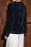 Mara Black Fluffy Knit Cardigan
