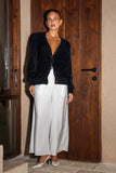 Mara Black Fluffy Knit Cardigan