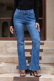 Xyler Blue Denim Cargo Jeans