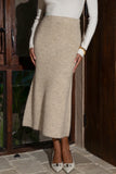 Janine Brown Knit Midi Skirt