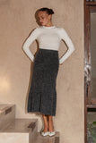 Janine Charcoal Grey Knit Midi Skirt