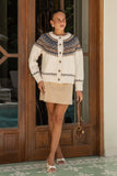 Irmina Cream Fair Isle Knit Cardigan