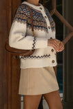 Irmina Cream Fair Isle Knit Cardigan