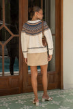 Irmina Cream Fair Isle Knit Cardigan