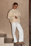Meg Beige Cable Knit Sweater