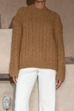 Meg Brown Cable Knit Sweater