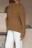 Meg Brown Cable Knit Sweater
