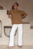 Meg Brown Cable Knit Sweater