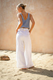 Cael White Linen Pants