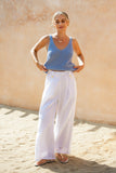Cael White Linen Pants