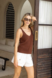 Nico Chocolate Brown Knit Top