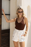 Nico Chocolate Brown Knit Top