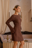 Suri Brown Knit Mini Dress