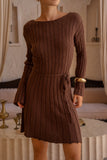 Suri Brown Knit Mini Dress