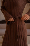 Suri Brown Knit Mini Dress