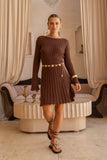 Suri Brown Knit Mini Dress