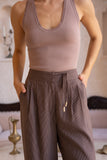 Apryl Brown Stripe Pants