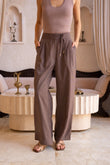 Apryl Brown Stripe Pants
