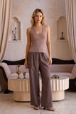 Apryl Brown Stripe Pants