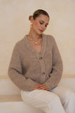Lottie Camel Knit Cardigan
