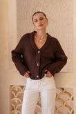 Lottie Brown Knit Cardigan